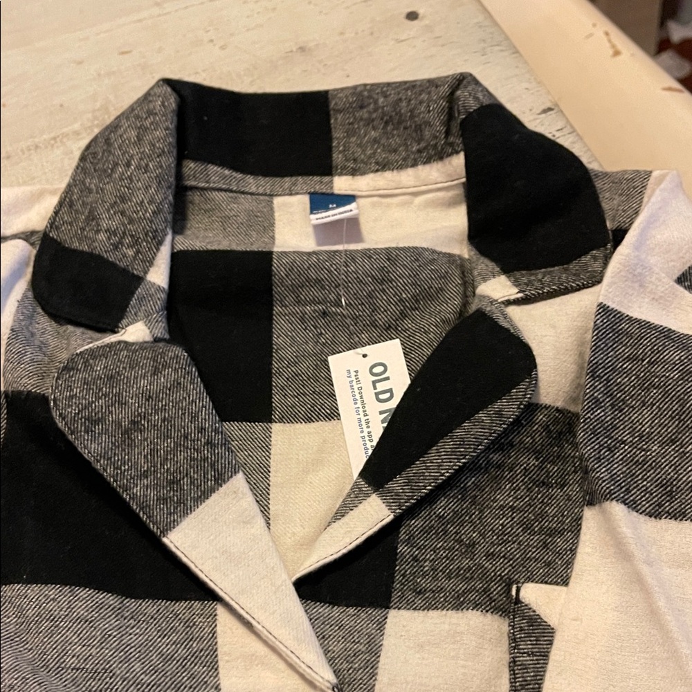 Old Navy Checkered Black and White Pajama Set